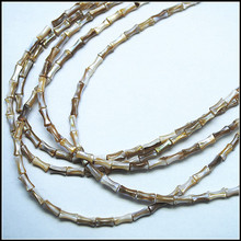 Nácar de color marrón con forma de bambú, 50 Uds., nácar, 4x7mm, abalorios, accesorios para manualidades 2024 - compra barato