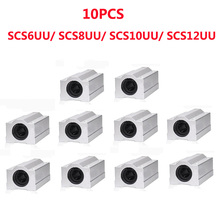 Bloque de rodamiento de bolas lineal CNC, Router SCS6UU/ SCS8UU/ SCS10UU/ SCS12UU, 10 Uds., envío gratis 2024 - compra barato