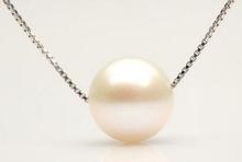 Бесплатная доставка Очаровательное ожерелье AAA 12 мм из натурального белого жемчуга 2024 - купить недорого