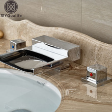 Polished Chrome Widespread Tub Filler Deck Mount Dual Handles Bathroom Sink Tub Mixer Tap Basin Faucet 2024 - buy cheap