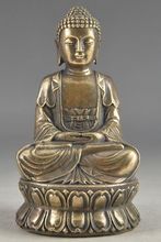 Hand Hammered Bless Collectable Chinese Brass Old Amulet Buddha Statue Garden Decoration 100% real Brass Bronzeroom Art Statue  2024 - buy cheap