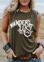 New Women Tank Tops 2022 Summer Sleeveless tops tee Letter Print O-Neck Tank Female Army Green Tank Ladies Tops Tee 2024 - buy cheap