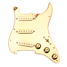 Golpeador de espejo SSS de 1 capa con 11 agujeros, precableado dorado, recogedor de 3 bobinas individuales con imanes para guitarra Stratocaster 2024 - compra barato