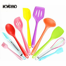 Juego de utensilios de silicona coloridos para hornear, conjunto de accesorios para cocina, utensilios de cocina, 10 unids/set 2024 - compra barato