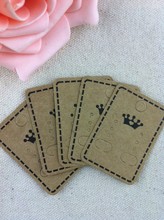 Free Shipping Wholesale 200pcs/lot Brown  Paper Crown Custom Jewelry/Earring Packaging Display Cards 2024 - buy cheap