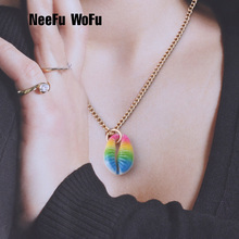 Neefu colar de forma de concha wofu, colar grande e longo, estrela de cores, acessórios de orelha 2024 - compre barato