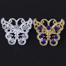3pcs Fashion luxury white blue Perfect Color Bright Crystal Rhinestone Gold Tone Butterfly Pin Brooch small scarf  brooches pins 2024 - buy cheap
