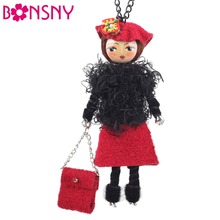 Кукольное ожерелье ручной работы Bonsny, французская кукла, длинная цепочка, модные украшения для женщин, новинка 2015, аксессуары 2024 - купить недорого