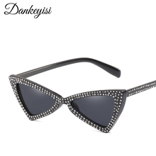 Dankeyisi óculos de sol olho de gato unissex, óculos fashion vintage espelhado com uv400 2024 - compre barato