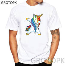 Мужская футболка с коротким рукавом Pride Lgbt, хлопковая Повседневная футболка в стиле хип-хоп с забавным единорогом, лето 2019 2024 - купить недорого