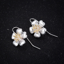 Shuangshuo brincos longos de flor de ameixa, brincos para mulheres de flor de ameixa, joias de tosa de plantas para mulheres s173 2024 - compre barato
