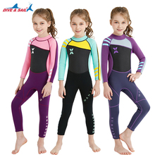 Kids One-piece Long Sleeves UV protection Swimwear Diving Suit Keep Warm Girls 2.5mm Neoprene Wetsuit UPF 50+ Sun Protection 2024 - buy cheap