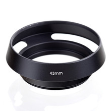 Cubierta de lente de cámara de Metal curvado, parasol negro de 43mm para Leica M, Pentax, S y ny, Olympus, canon y nikon 2024 - compra barato