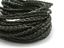 Cable de joyería de cuerda de cuero trenzado de plata de 32,8 pies 3mm 2023 - compra barato