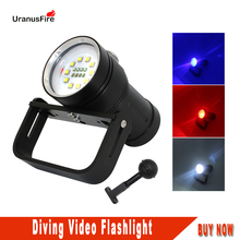 Uranusfire-linterna de buceo para vídeo subacuático, iluminación LED azul, blanca y roja, impermeable, L2, fotografía, cámara de vídeo táctica 2024 - compra barato