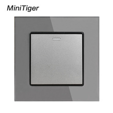 Белая Роскошная панель Minitiger из хрустального закаленного стекла, настенный выключатель на 1 клавишу, настенный выключатель 16 А, переменный ток 250 В 2024 - купить недорого
