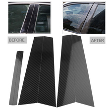 Car Window B-Pillars Moulding Cover Protective Trim For 2017 BMW 1 Series E81 6pcs Carbon Fiber Styling ABS Auto Accessories 2024 - buy cheap