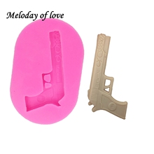 Minii pistola de brinquedo diy dy0029, forma de silicone para fondant, sabonete, bolo 3d, cupcake, decoração de chocolate, doces, gelatina, ferramenta de confeiteiro 2024 - compre barato