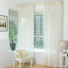 Cortinas transparentes de lujo para sala de estar, cenefas bordadas blancas de tul para ventana de Diseño a rayas, Simple, para dormitorio 2024 - compra barato
