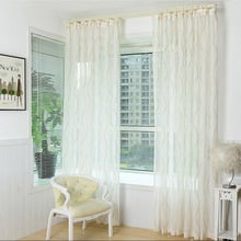 Cortinas transparentes de lujo para sala de estar, cenefas bordadas blancas de tul para ventana de Diseño a rayas, Simple, para dormitorio 2024 - compra barato