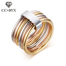 CC Charms Rings For Women And Men Stainless Steel Ring Bride Wedding 3 Colors 6 Anel Luxury Jewelry Accessories Size 6-9 CC1263b 2024 - buy cheap