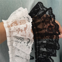 5Yds/lot 5.5cm wide 2.16'' Lolita style black and white pleated lace vintage skirt cuffs doll skirt lace accessories Z1641 2024 - buy cheap