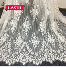 LASUI 2019 C0296  Striped flower black, white clothing dress skirt tablecloth decoration High-end Eyelash French Lace Fabric 2024 - buy cheap