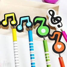 12 pcs/lot Kawaii Musical Note Wooden Pencil Cute Novelty Lead School Pencils for Kids Studnets Stationery Gifts 2024 - buy cheap