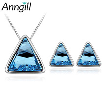 New Style Triangle Crystal From Swarovski Bridal Jewelry Sets Earrings Necklace Set Jewellery Sets For Women Party Wedding Gift 2024 - buy cheap