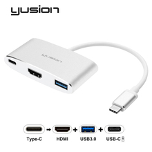 Yusion ucb-C 3.1 Тип-C к HDMI HD 4 К многопортовый адаптер с USB 3.0 Thunderbolt 3 3-в-1 преобразователи для MacBook Chromebook 2024 - купить недорого