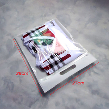 Zipper top clothing bag 35*27cm slider zip lock white non woven fabrics bag with punch handle 50pieces lot 2024 - buy cheap