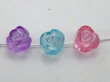 100 colores mixtos acrílico transparente Rosa flor botón cuentas 10mm 2024 - compra barato