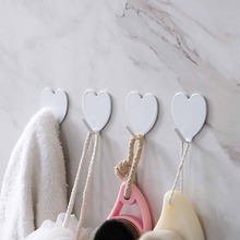 10PCS Love Heart  Metal Self Adhesive Kitchen Bathroom Hooks Clothing Coat Hanger Hook Wall Bag Keys Sticky Holder 2024 - buy cheap