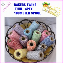 150pcs/lot bakers twine thin 4ply 100m/spool 22 color choose color cotton packing, divine twine 2024 - buy cheap