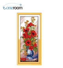 Poppy Celadon Vase Counted Cross Stitch 11CT 14CT Cross Stitch flowers Cross Stitch Kits for Embroidery Home Decor 2024 - buy cheap