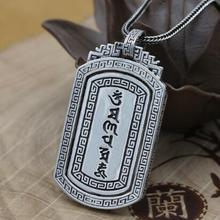 NEW! 100% 925 Silver Buddhist Mantra Pendant Real Sterling Tibetan OM Mani Padme Hum Pendant Buddhist Necklace Pendant 2024 - buy cheap