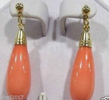 SHIPPINGCharming ! Pretty Noblest pink coral earring 2024 - buy cheap