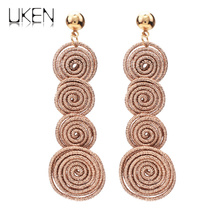 Bohemian Charm Spiral Alloy Dangle Earings New Design Statement Metal Earrings Woman Wholesale Jewelry Accessories UKEN 2024 - buy cheap