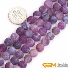 8mm Matte Frosted Purple Natural Agates Stone Gem Stone Semi Precious Beads DIY Loose Bead For Jewelry Making Wholesale 2024 - buy cheap