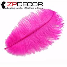 ZPDECOR 100pcs/lot 30-35cm(12-14inch)Hand Fluffy and Smooth Bleached Hot Pink Ostrich Feathers for Wedding Decoration Feathers 2024 - buy cheap