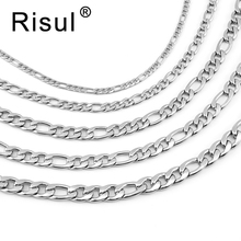 100% Stainless Steel Figaro Chain Necklace 3/4.6/6/7/7.5mm Width Cuban Link Chain Jewelry Finding High Quality Wholesale 10pcs 2024 - buy cheap