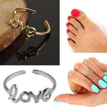 Adjustable Delicate Jewelry Celebrity Simple Hollow Love Letters Open Foot Ring Classic Women Toe Ring Beach Jewelry 2024 - buy cheap