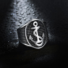 New Anchor Chain Snakeskin Ring For Mens Stainless Steel Punk Rock Biker Rings Men Jewelry Vintage Black Silver Color Ring 2024 - buy cheap