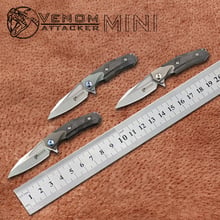 KEVIN JOHN VENOM ATTACKER Mini Flipper Folding Knife m390 blade Titanium+ Zirconium patch handle camping knives Pocket EDC tool 2024 - buy cheap