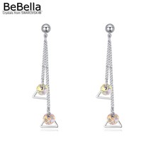 BeBella de moda, Pendientes colgantes triangulares para mujer, joyería femenina hecha con cristales de Swarovski, regalo para mujer 2023 - compra barato