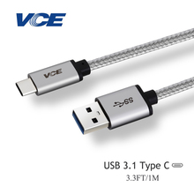 VCE 1m USB 3.0 C Nylon Braided Cable Type C to USB 3.0 Type A Male Data Sync Charge Cable for Huawei, Xiaomi, OnePlus 2 2024 - buy cheap
