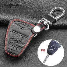 jingyuqin Leather Case Remote Car Key Cover 3/4 Button for Dodge JCUV Jeep Compass Grand Cherokee Patriot Pacifica Chrysler 300C 2024 - buy cheap
