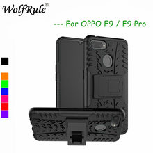 WolfRule funda OPPO F9 Pro funda de doble capa armadura de silicona para OPPO F9 soporte de teléfono carcasa de soporte OPPO F9 Pro conchas 2024 - compra barato