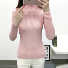 Turtleneck Women Short Sweaters 2018 Autumn Winter Slim Knitted Pullovers Sweaters Female Casual Long Sleeve Sweater FP1235 2024 - buy cheap
