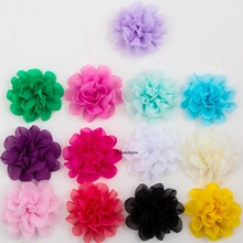 Grampo de cabelo flores de chiffon para crianças, acessório de flores de cabelo de tecido artificial para faixas de cabelo diy com 10cm e 14 cores, 120 2024 - compre barato